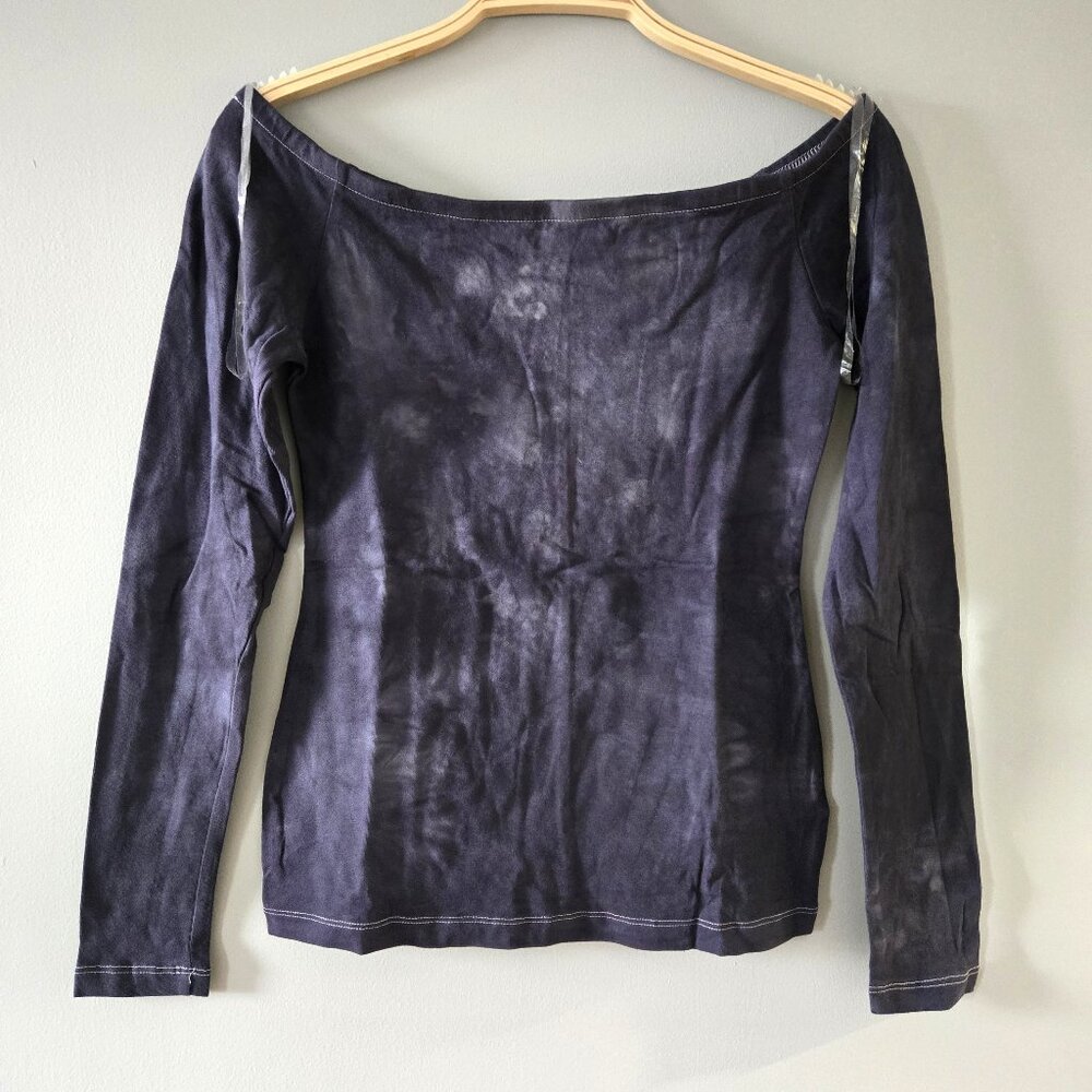 Midnight Serenade Off-Shoulder Tie Dye Top (Medium) NWOT